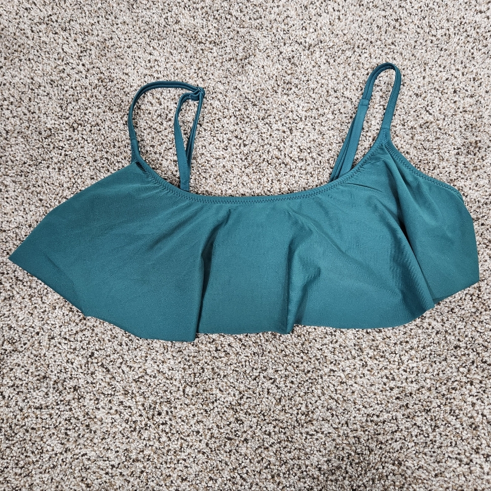 Old Navy Bikini Top Womens Size L Ruffle Bandeau In Tectonics Teal